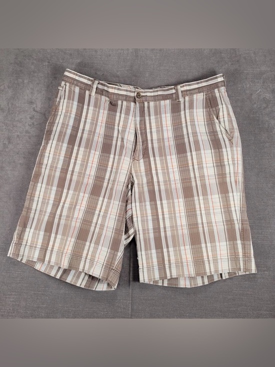 Tommy Bahama Other - Tommy Bahama Board Shorts Silk Blend Golf Mens Plaid‎ Brown White Size 38